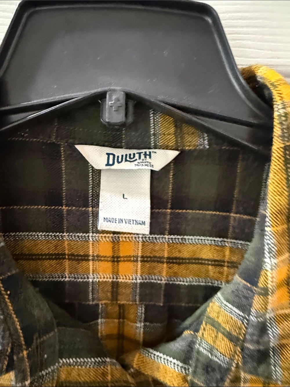 Duluth Trading Co Yellow and Green Plaid Button-Down Shirt - Picture 2 of 2